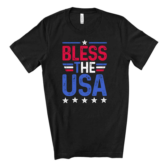Father's Day Shirt, Bless The USA, Patriotic Dad Design on premium unisex shirt, 3 color choices, 3x dad, 4x dad, father's day gift