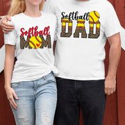 Softball Mom & Dad, Matching Softball Mom and Dad, Softball Dad Design on premium unisex shirt, 3 color choices, 3x, 4x, plus sizes softball