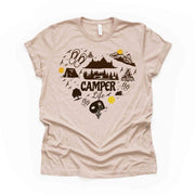 Camping Tee, Super Cute Camp Life Tee with Heart, Love Camp Life Design on premium unisex shirt, 3 color choices, 3x Camping, 4x Camping