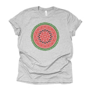 Cute Watermelon Tee, Watermelon Mandala, Watermelon Zentangle Design on premium unisex shirt, 3 color choices, 3x watermleon, 4x watermelon