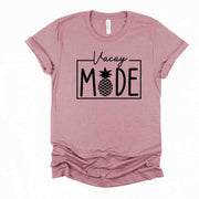 Vacation Time, Vacay Mode, Simple Vacation Design on premium Bella + Canvas unisex shirt, 5 color choices, 3x vacay, 4x vacay