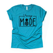 Vacation Time, Vacay Mode, Simple Vacation Design on premium Bella + Canvas unisex shirt, 5 color choices, 3x vacay, 4x vacay