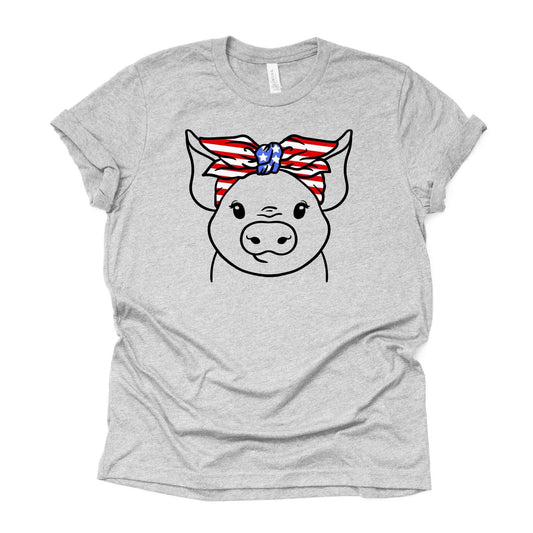 Patriotic Tee, Super Cute Patriotic Pig, USA Pig, Youth USA Pig Design on premium unisex shirt, 3x patriotic, 4x patriotic, youth sizes