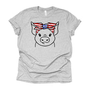 Patriotic Tee, Super Cute Patriotic Pig, USA Pig, Youth USA Pig Design on premium unisex shirt, 3x patriotic, 4x patriotic, youth sizes
