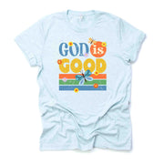 Christian Tee, Super Cute God Is Good, Retro Style God is Good design, premium unisex shirt, 3 color choices, 3x Christian, 4x Christian