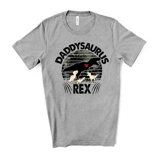 Fathers Day Tee, Daddysaurus Rex, Dinosaur Dad Design, premium unisex shirt, 3 color choices, 3x dad, 4x dad, father's day gift