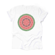 Cute Watermelon Tee, Watermelon Mandala, Watermelon Zentangle Design on premium unisex shirt, 3 color choices, 3x watermleon, 4x watermelon