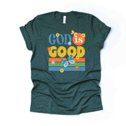Christian Tee, Super Cute God Is Good, Retro Style God is Good design, premium unisex shirt, 3 color choices, 3x Christian, 4x Christian