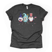 Patriotic Gnomes, Liberty Gnome, American Gnomes Design on premium unisex shirt, 3 color choices, 3x Patriotic, 4x Patriotic, Plus Sizes