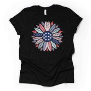 Patriotic Sunflower, Cute Patriotic Prints Sunflower Design on premium unisex shirt, 3 color choices, 3x Patriotic, 4x Patriotic, Plus Sizes