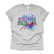 Aloha, Beautiful Tropical Plants and Flowers, Aloha Vacation Hawaii Design on premium  unisex shirt, 3 color choices, 3x Summer, 4x Summer