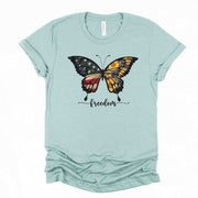 USA Tee, Patriotic Butterfly with USA Flag, Freedom Butterfly Design, premium unisex shirt, 3 color choices, 3x Patriotic, 4x Patriotic