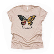 USA Tee, Patriotic Butterfly with USA Flag, Freedom Butterfly Design, premium unisex shirt, 3 color choices, 3x Patriotic, 4x Patriotic