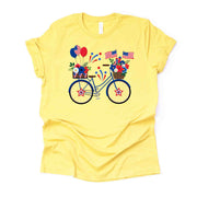 Patriotic Tee, Freedom Bike, Super Cute USA Bicycle Design on premium Bella + Canvas unisex shirt, 3 color choices, 3x July 4, 4x July 4th