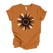 Fall Sunflower, Pretty Fall Sunflower, Fall Colors Sunflower design, premium unisex shirt, 3 color choices, 2X, 3X, 4X, plus size
