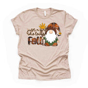 Fall Tee, Just A Girl Who Loves Fall, Fall Plaid Gnome, Gnome design, premium unisex shirt, 3 color choices, 3x Fall, 4x Fall, Plus Sizes
