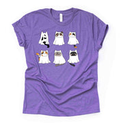 Cat Halloween Tee, Super Cute Cats in Ghost Custumes, Cat Ghosts design, premium unisex shirt, 3 color choices, 3x Halloween, 4x Halloween