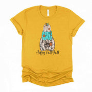 Fall Tee, Country Chic Pumpkin Stack design, Cowhide Pumpkin, Country Pumpkins premium unisex shirt, 3 color choices, 3x fall, 4x fall