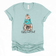 Fall Tee, Country Chic Pumpkin Stack design, Cowhide Pumpkin, Country Pumpkins premium unisex shirt, 3 color choices, 3x fall, 4x fall