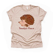 Fall Tee, Cute Fall Hedgehog and Baby, Thankful Mama Hedgehog Design on premium unisex shirt, 3 color choices, 3x fall, 4x fall, plus sizes