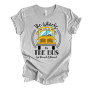 School Bus Driver Shirt, School Bus Driver, Wheels On The Bus Go Around Design on premium unisex shirt, 3 color choices, plus size