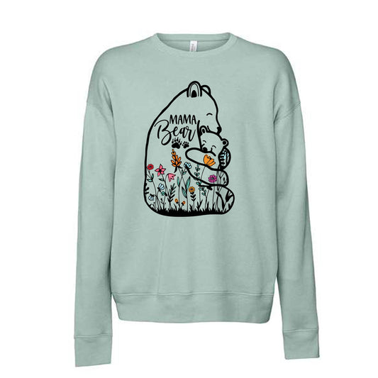 Mama Bear Sweatshirt, Cute Mama Bear Design, Unisex Sponge Fleece Drop Shoulder Crewneck Bella + Canvas, Mom Sweatshirt, Mama Sweatshirt