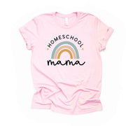 Homeschool Mama, Pastel Boho Rainbow Homeschool Mama, Pastel Rainbow Design on premium unisex shirt, 3 color choices, 3x Mama, 4x Mama