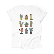Desert Cactus Tee, Super Fun Cactus in a Row, Boho Cacti, Cute Cactus Design on premium unisex shirt, 3 color choices, 3x Desert, 4x Desert