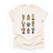 Desert Cactus Tee, Super Fun Cactus in a Row, Boho Cacti, Cute Cactus Design on premium unisex shirt, 3 color choices, 3x Desert, 4x Desert