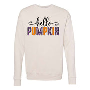Fall Pumpkin Sweatshirt, Cute Hello Pumpkin Design, Unisex Sponge Fleece Drop Shoulder Crewneck Bella + Canvas, Fall Pumpkin Sweatshirt