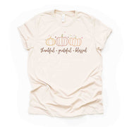 Fall Tee, Thankful, Grateful, Blessed, Simple Pumpkins Blessed design, premium unisex shirt, 3 color choices, 3x Fall, 4x Fall, Plus Sizes