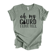 Fall Tee, Oh My Gourd, I Love Fall, Funny Fall Gourd, Fall Gourd design, premium unisex shirt, 3 color choices, 3x Fall, 4x Fall, Plus Sizes