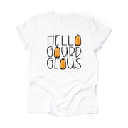 Funny Fall Tee, Cute Hello Gourd Eous, Hello Gorgeous Gourd Design on premium unisex shirt, 3 color choices, 3x fall, 4x fall