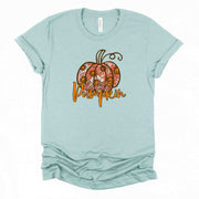 Super Cute Hello Pumpkin with 70s Style Daisy Pumpkin, Retro Pumpkin Design on premium unisex shirt, 3 color choices, 3x fall, 4x fall