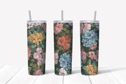20 oz Skinny Tumbler, Pretty Floral Skinny Tumbler, Poppies and Flowers Skinny, Flowers Skinny Tumbler , 20 oz Stainless Steel Tumbler