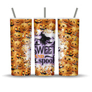 20 oz Skinny Tumbler, Super Fun Sweet and Spooky Witch Skinny Tumbler, Halloween Witch Tumbler, Halloween 20 oz Stainless Steel Tumbler