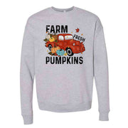 Farm Fresh Pumpkins Vintage Truck Sweatshirt, Pumpkins Design, Unisex Sponge Fleece Drop Shoulder Crewneck Bella + Canvas, Fall Sweatshirt