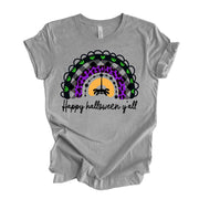 Halloween Tee, Spooky Halloween Rainbow with Spider premium unisex shirt, 3 color choices, 3x Halloween, 4x Halloween, Plus Size