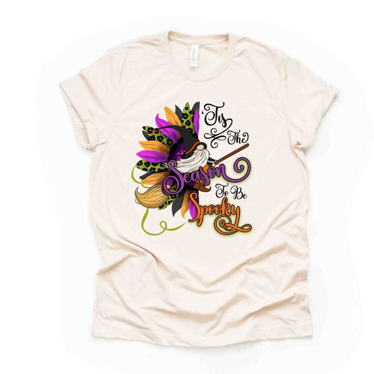 Halloween Gnome Tee, Tis The Season To Be Spooky, Gnome Witch premium unisex shirt, 3 color choices, 3x Halloween, 4x Halloween, plus sizes