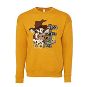 Fall Sweatshirt, Cute Fall Cow, Boo Heifer Design, Unisex Sponge Fleece Drop Shoulder Crewneck Bella + Canvas, Fall Sweatshirt