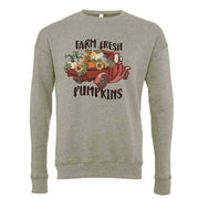 Fall Sweatshirt, Farm Fresh Pumpkins in Vintage Truck Design, Unisex Sponge Fleece Drop Shoulder Crewneck Bella + Canvas, Fall Sweatshirt