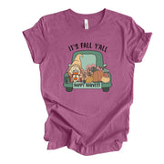 Fall Tee, Happy Harvest Truck with Gnomes, Fall Gnomes in Truck design, premium unisex shirt, 3 color choices, 3x Fall, 4x Fall, Plus Sizes