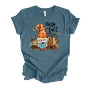 Fall Gnome Tee, Cute Fall Gnome with Patchwork Pumpkin premium unisex shirt, 3 color choices, 3x Halloween, 4x Halloween, plus sizes