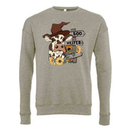 Fall Sweatshirt, Cute Fall Cow, Boo Heifer Design, Unisex Sponge Fleece Drop Shoulder Crewneck Bella + Canvas, Fall Sweatshirt