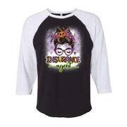 Halloween Raglan, Messy Bun Insurance Agent Halloween Design on premium Raglan 3/4 sleeve shirt, plus size, 2X raglan, 3X raglan