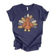 Thanksgiving Tee, Super Cute Turkey with Print Wings on premium Bella + Canvas unisex shirt, 4 color choices, plus sizes available