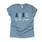 Christmas Tee, Cute Modern Christmas Tree, 'Tis the Season Design, premium unisex tee, 3 color choices, plus size, 3x, 4X Christmas