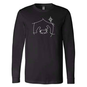 Christmas Long Sleeve, Simple Nativity Scene, Christmas Manger Scene Design on premium unisex long sleeve tee, 3x plus size long sleeve