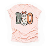 Halloween Shirt, Super Cute BOO with Ghost Design on premium Bella + Canvas unisex shirt, 3 color choices, 3x Boo, 4x Halloween