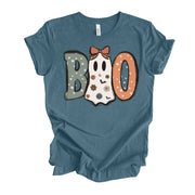 Halloween Shirt, Super Cute BOO with Ghost Design on premium Bella + Canvas unisex shirt, 3 color choices, 3x Boo, 4x Halloween